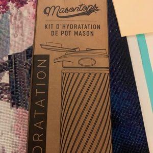 Masontops Glass Water Bottle Neoprene in Turquoise